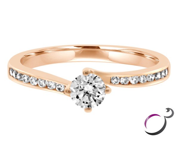  Rose  Gold  Twist  Set Engagement  Ring  SD005 Perfect Ring 