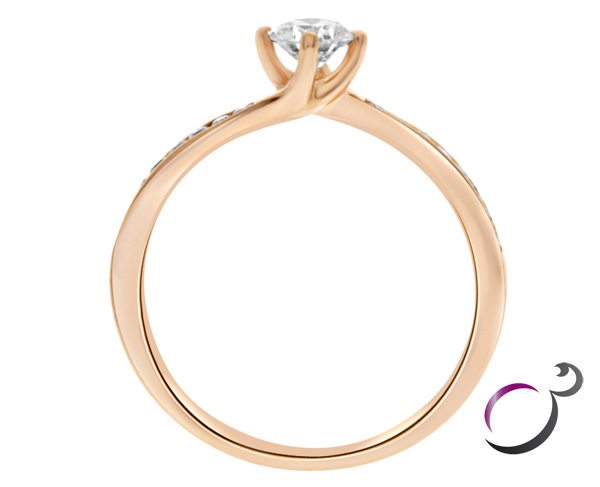  Rose  Gold  Twist  Set Engagement  Ring  SD005 Perfect Ring 