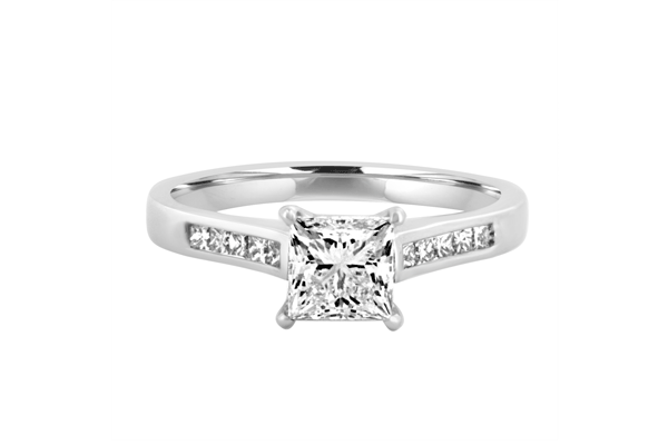 1.11 Carat Princess Cut Diamond Melee Set Engagement Ring SD012 Ireland ...